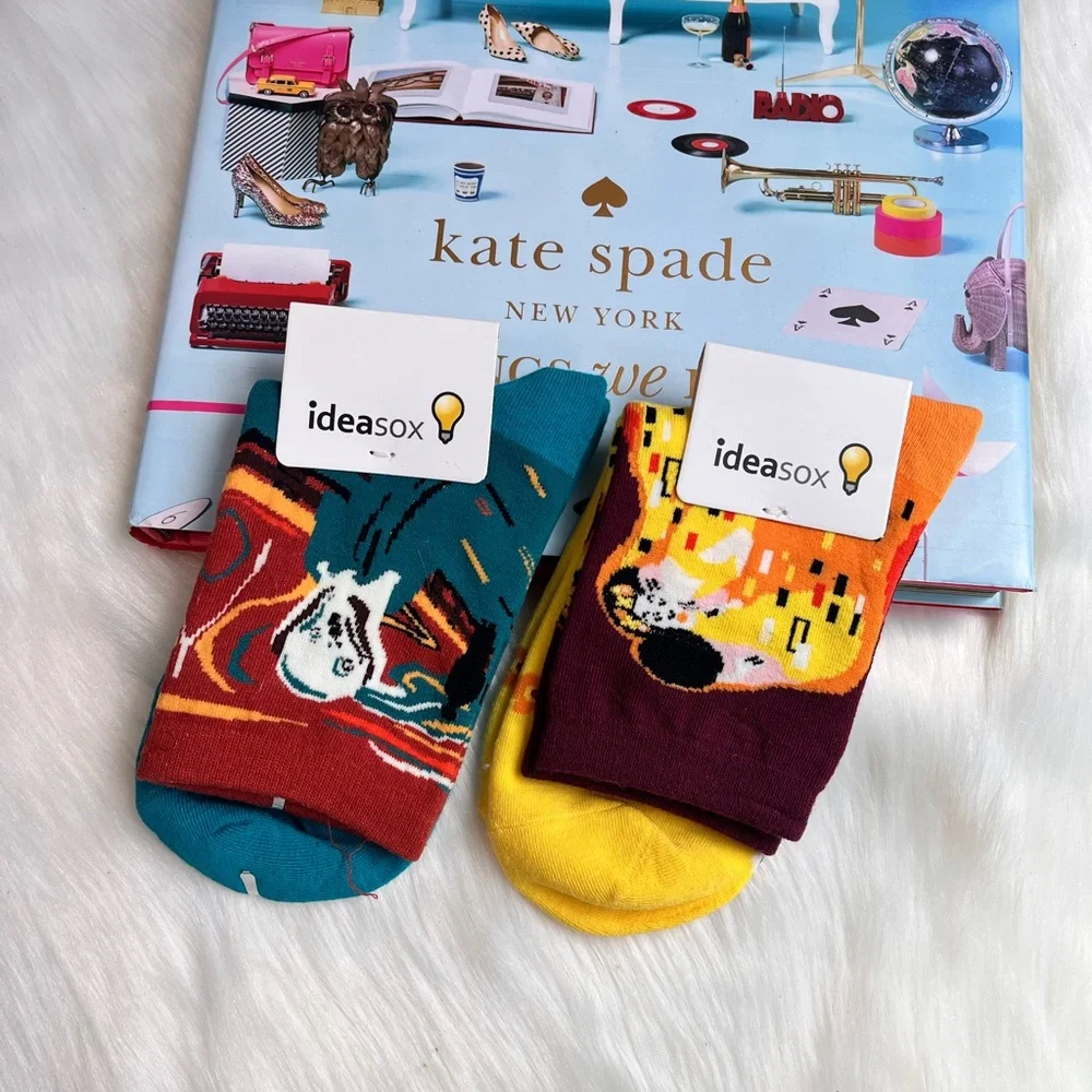 NWT Anthropology Vibrant Blue and Red Socks Hosiery Collection